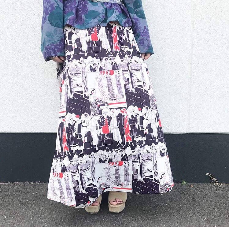 80's vintage long skirt -TALON ZIP-