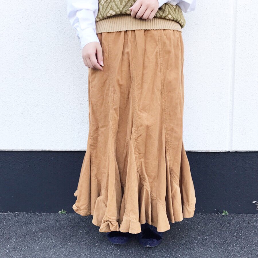 corduroy long skirt