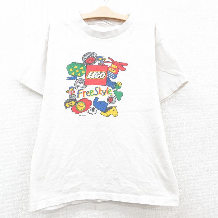 古着 半袖 ビンテージ Tシャツ キッズ ボーイズ 子供服 80年代 80s レゴ LEGO コットン クルーネック USA製 白 ホワイト  【spe】 23sep08