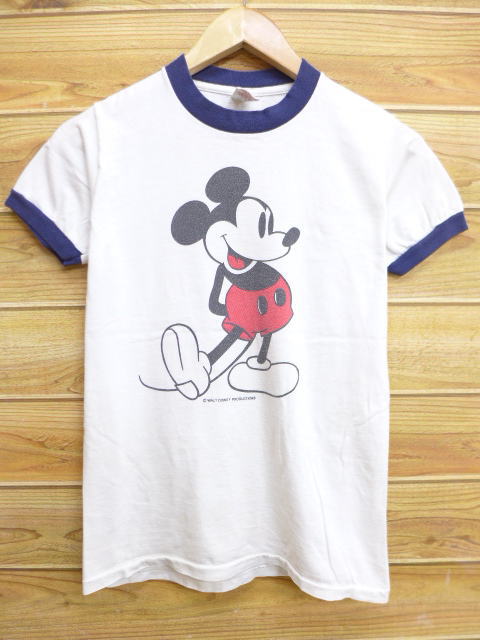 80s Disney ミッキー リンガー Tシャツ ヴィンテージ 希少 夢の国古着屋うにいくら