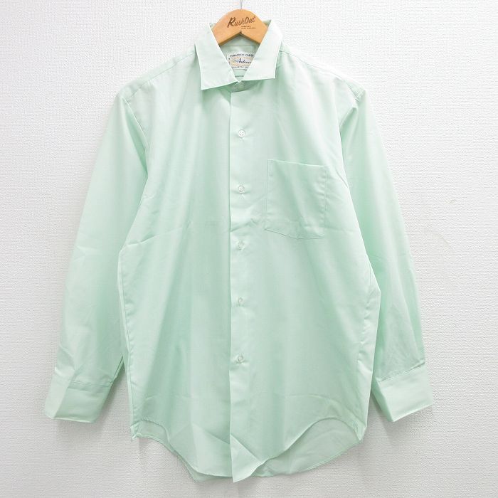古着通販 L☆古着 長袖 シャツ メンズ 80年代 80s 薄緑