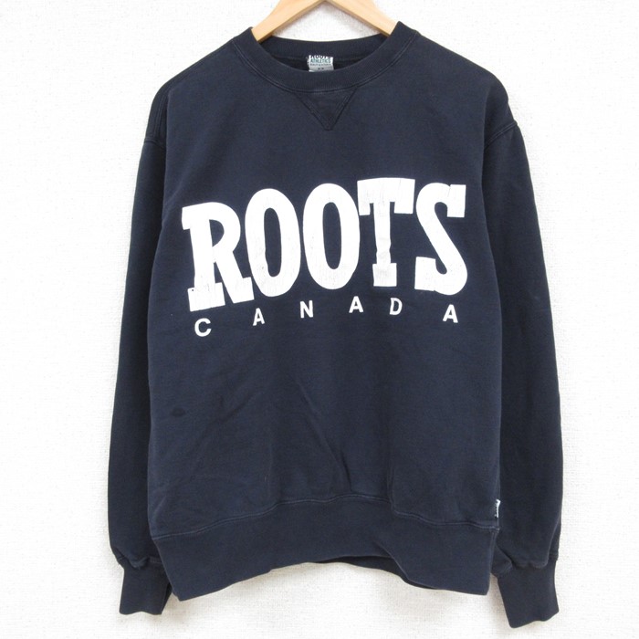 古着通販 L☆古着 長袖 スウェット メンズ 00年代 00s ROOTS クルー