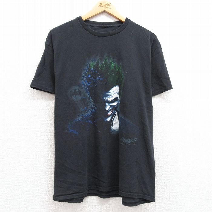 L★古着 半袖 Tシャツ メンズ DCコミックス バットマン BATMAN ジョーカー クルーネック 黒 ブラック 23sep09 中古