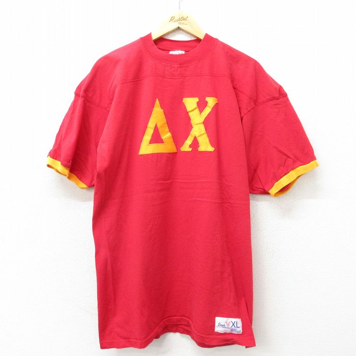 80's ビンテージ ■ 半袖 フットボール Tシャツ ( XL メンズ レディ39sビンテージ