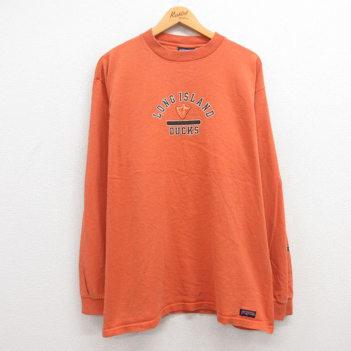 古着通販 XL☆古着 ジャンスポーツ 長袖 ビンテージ Tシャツ メンズ 90