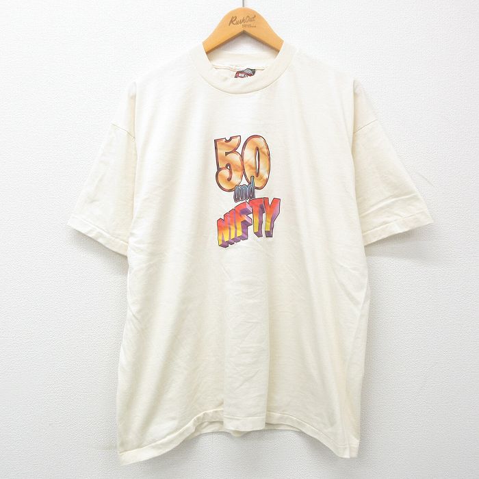 古着通販 XL☆古着 半袖 ビンテージ Tシャツ メンズ 90年代 90s 50 and