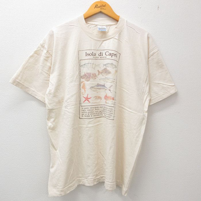 古着通販 XL☆古着 半袖 ビンテージ Tシャツ メンズ 90年代 90s 魚